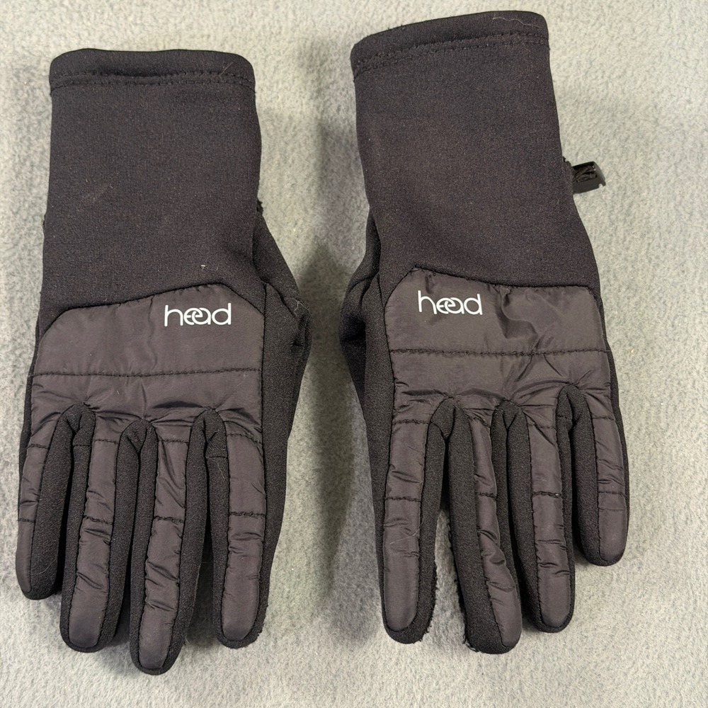 Head Black Winter Gloves Medium Quilted Grip Palm Fleece Lined 7312